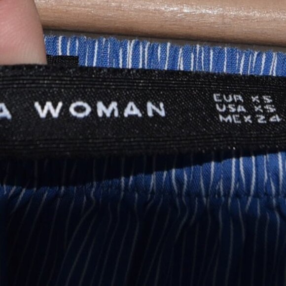 Zara Woman XS Blue Off Shoulder Ruffle Sleeve Blouse Romantic Resortwear - Picture 6 of 7